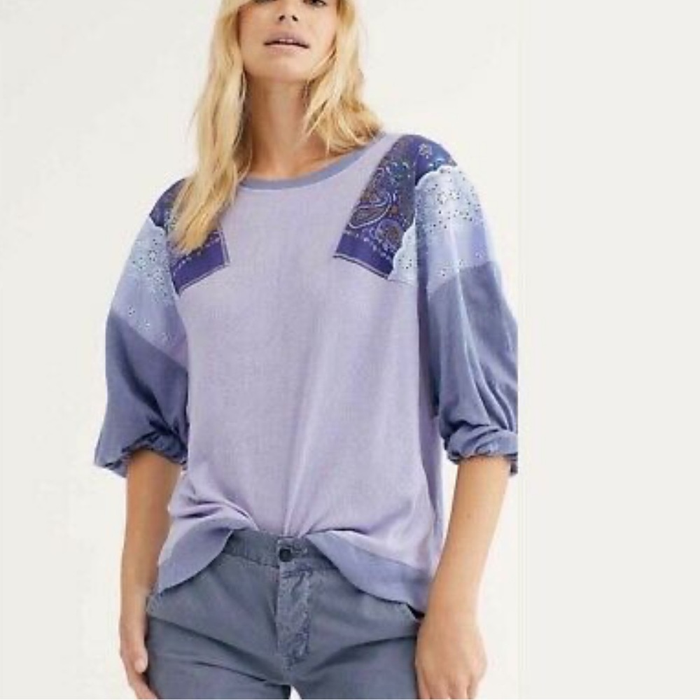 Free People Feelin It Top (Cornflower Combo)